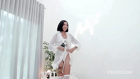 Sexy cutie with big tits masturbates